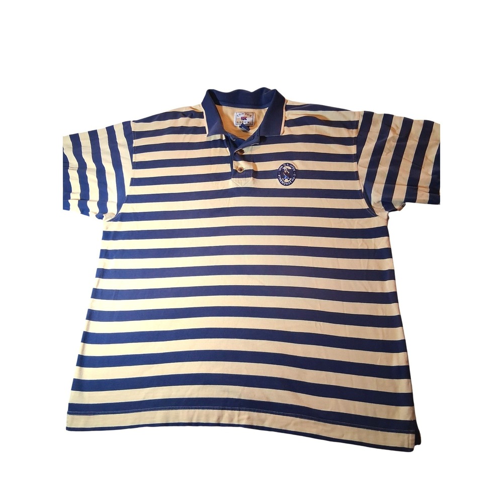 Cutter & Buck 1999 US Open Pinehurst No 2 Polo Shirt Men 2XL Blue Stripe Vintage
